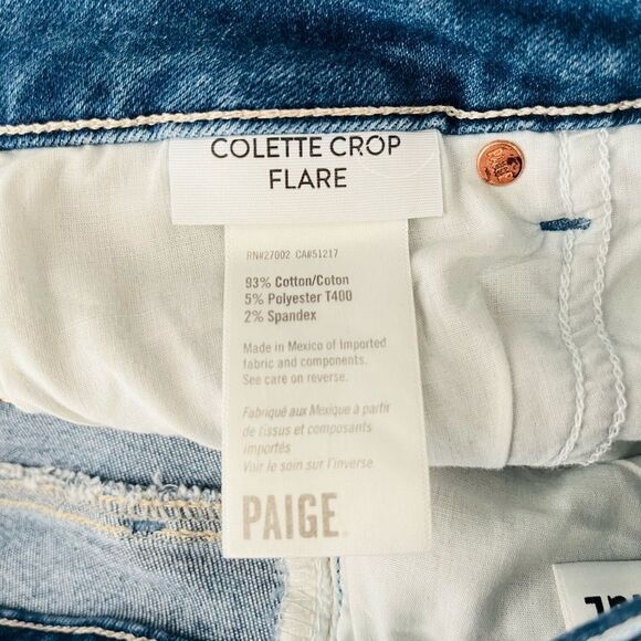 PAIGE Colette Crop Flare Jeans, raw edge hem, size 27. - Picture 15 of 15